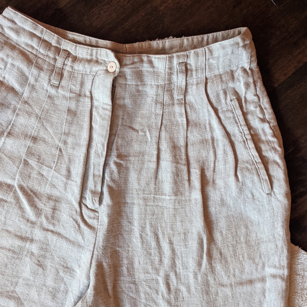 BEIGE linen trousers